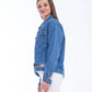 Jeans Jacket Double Belt Medium Blue OJ-529B