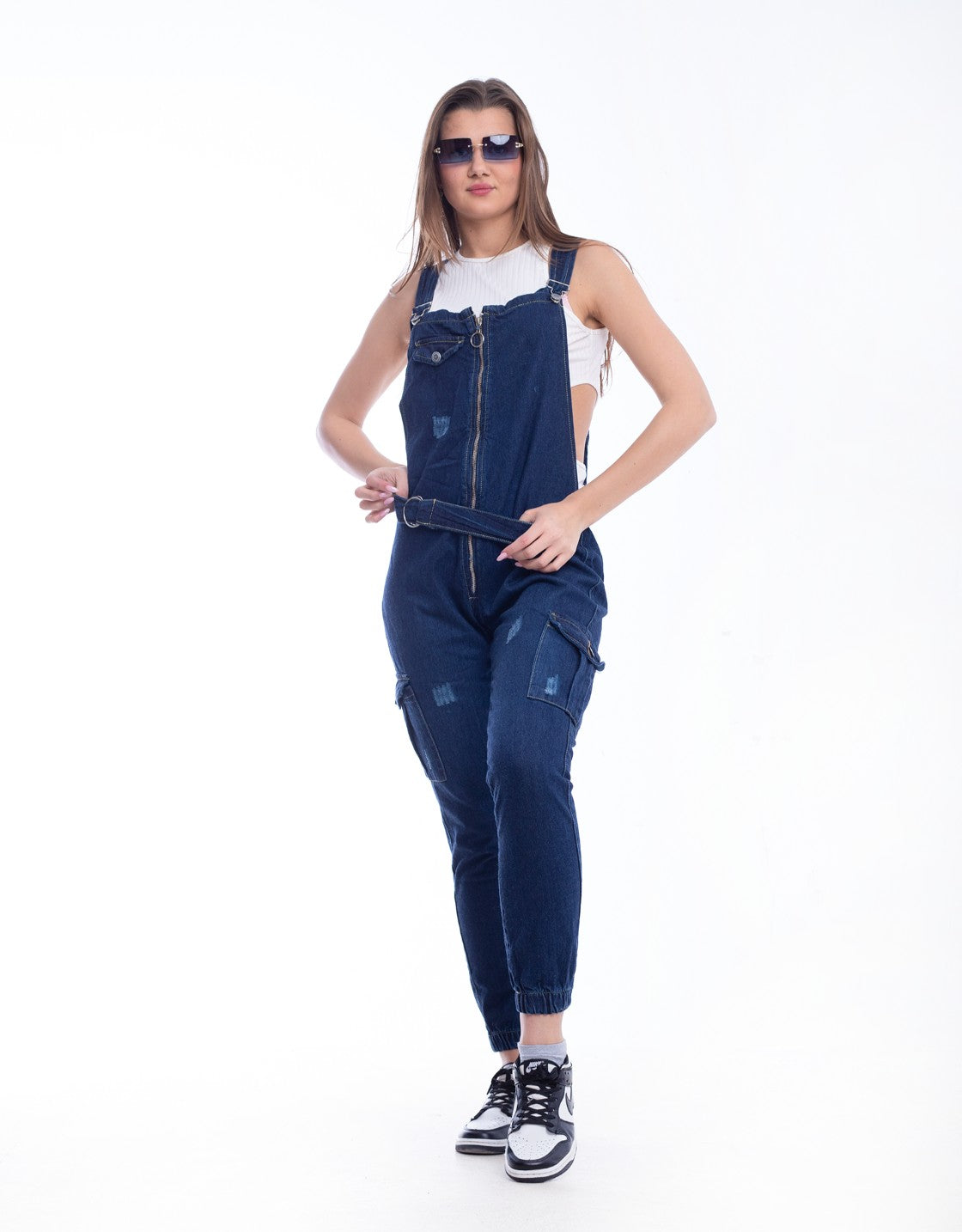 Salopet Mom-Fit Astic Dark Blue OS-125A