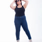 Plus Size High Waist Skinny Dark Blue Jeans Pants OH-320A