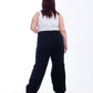 Plus Size High Waist Straight Black Jeans Pants OB-357BL
