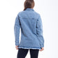Jeans Jacket Fringe Trim Quarry Blue OJ-535R