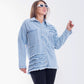 Jeans Jacket Fringe Trim Light Blue OJ-535C