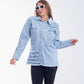 Jeans Jacket Fringe Trim Light Blue OJ-535C