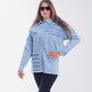 Jeans Jacket Fringe Trim Light Blue OJ-535C
