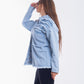 Jeans Jacket Fringe Trim Light Blue OJ-535C