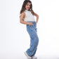 Diamond Studded Straight Jeans Pants Light Blue Teenager OBD-397DC
