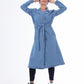 Denim coat with sleeves and belt Medium Blue OJ-012B