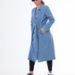 Denim coat with sleeves and belt Medium Blue OJ-012B