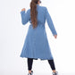 Denim coat with sleeves and belt Medium Blue OJ-012B
