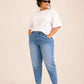 Plus Size MomFit Boyfriend Blue Jeans Pants OB-207A