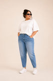 Plus Size MomFit Boyfriend Blue Jeans Pants OB-207A