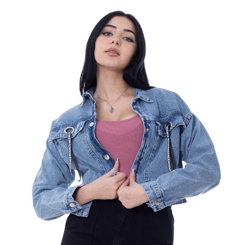 Cropped Jeans Jacket Dark Quarry Color OJ-537R