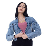 Cropped Jeans Jacket Dark Quarry Color OJ-537R