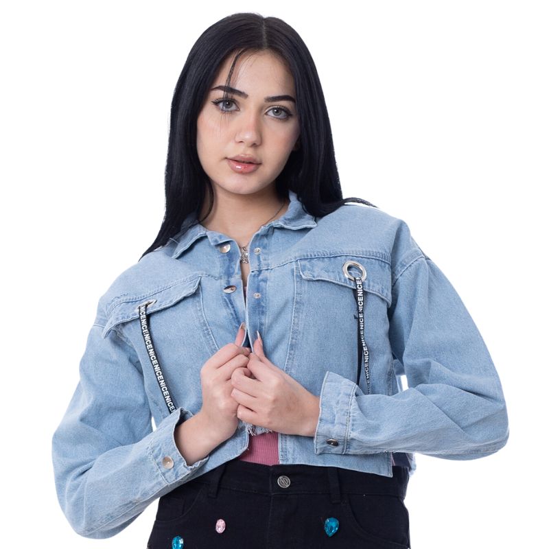 Cropped Jeans Jacket Light Quarry Color OJ-537V