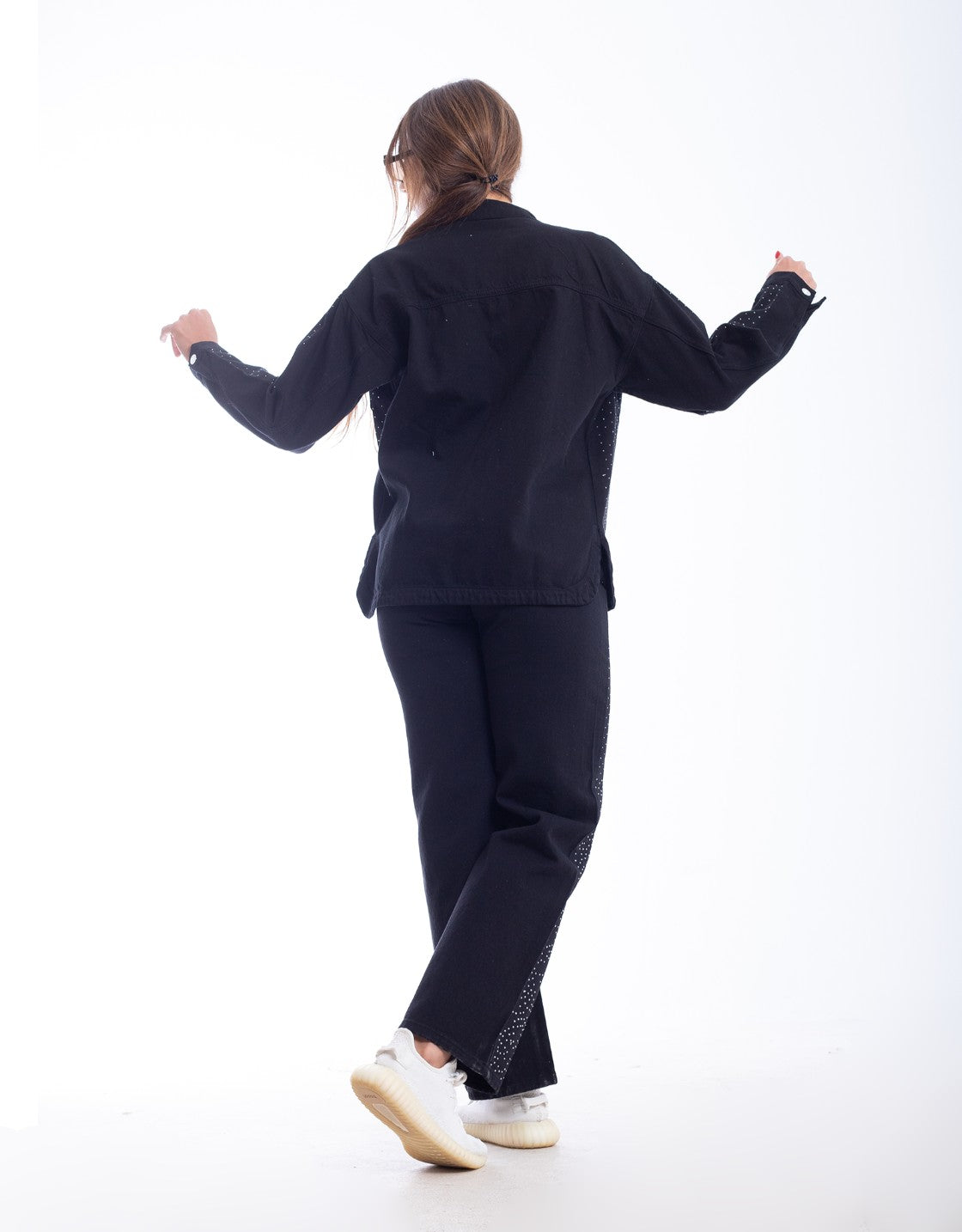Strass Suit Of Jacket & Jeans Pants OBS-350BL