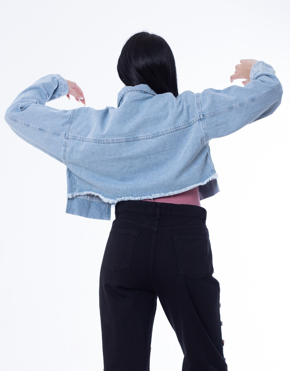 Cropped Jeans Jacket Light Quarry Color OJ-537V