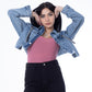 Cropped Jeans Jacket Dark Quarry Color OJ-537R