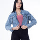 Cropped Jeans Jacket Dark Quarry Color OJ-537R