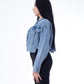 Cropped Jeans Jacket Dark Quarry Color OJ-537R