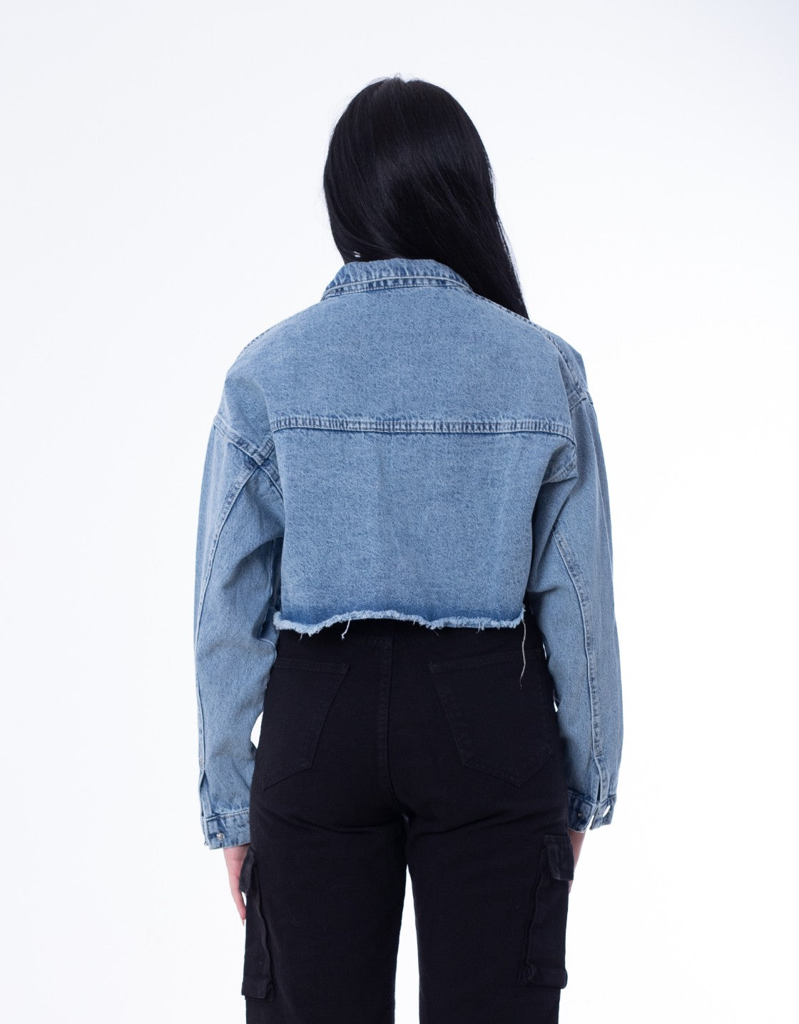 Cropped Jeans Jacket Dark Quarry Color OJ-537R