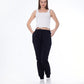 High Waist Sweatpants With Pockets Black MAS004-DBL