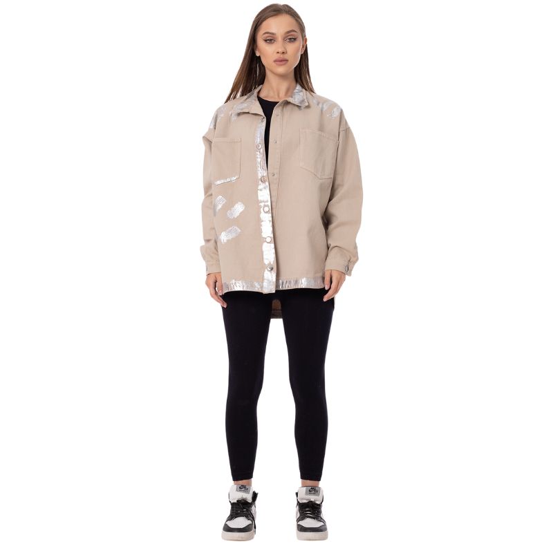 Gabardine Jacket Metallic Beige Color OJ-512/1CR