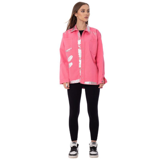 Gabardine Jacket Metallic Pink Color OJ-512/1F