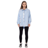 Gabardine Jacket Metallic Baby Blue Color OJ-512/1BB
