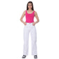 Strass Studded Jeans Pants White Color OBS-350W