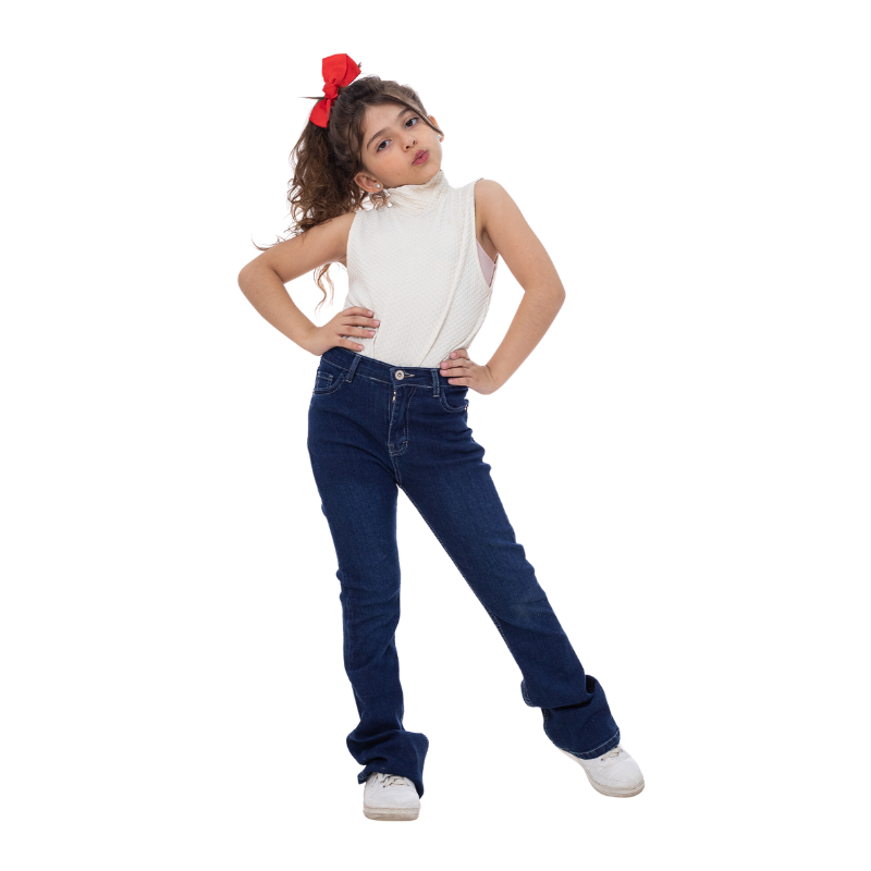 High Waist Charleston Dark Blue Jeans Pants OB-451A