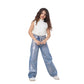 Straight Jeans Pants Metallic Medium Blue Color OB-397/1B