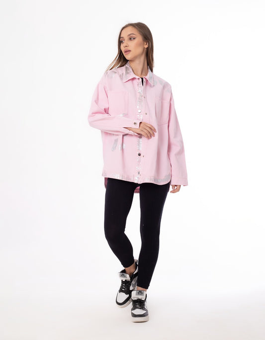 Gabardine Jacket Metallic Rose Color OJ-512/1R