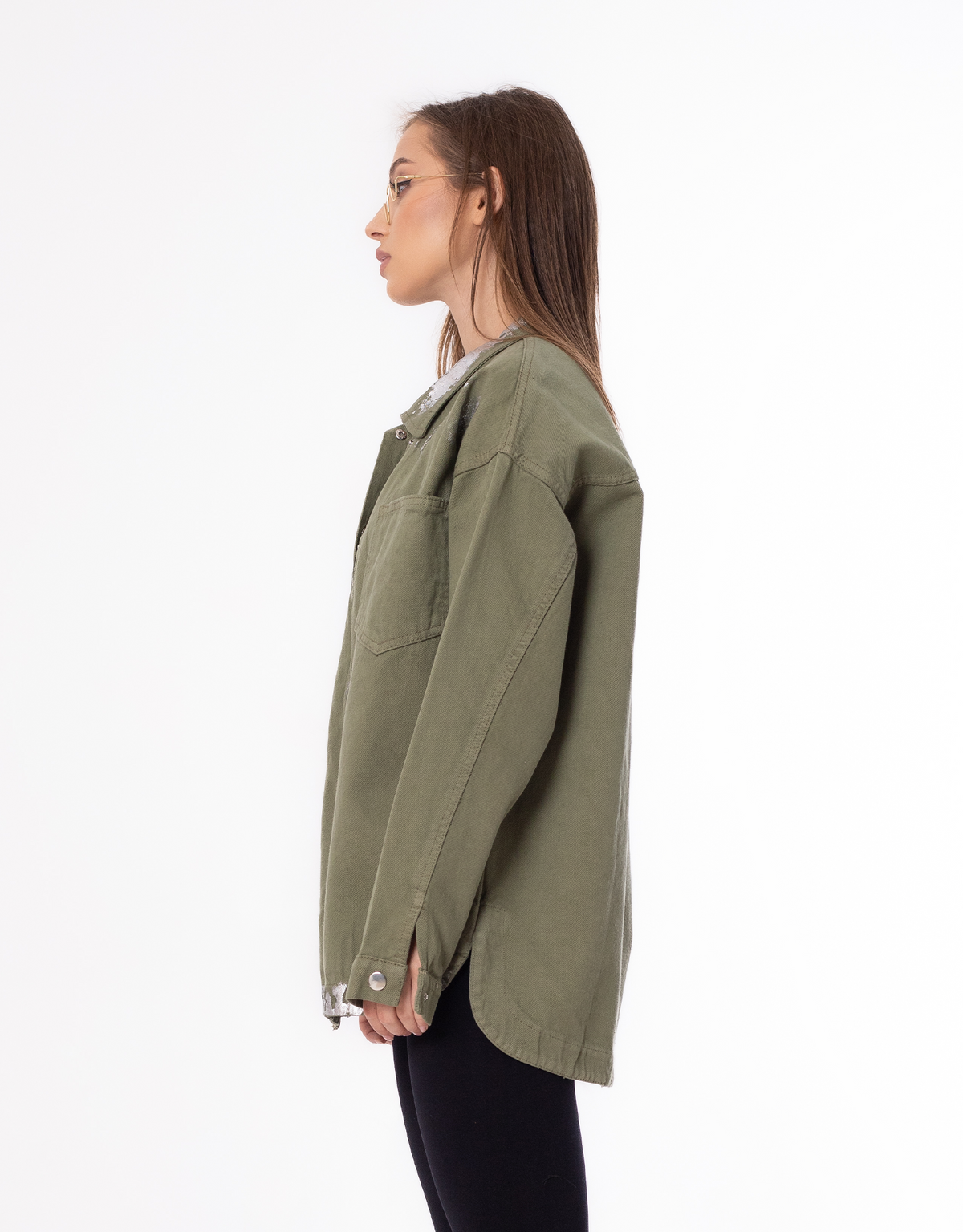 Gabardine Jacket Metallic Dark Olive Color OJ-512/1GO