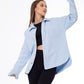 Gabardine Jacket With Pockets Front Buttons Baby Blue Color OJ-512BB