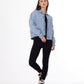 Jeans Jacket Pocket Embellished Drop Shoulder Light Quarry Color OJ-542V