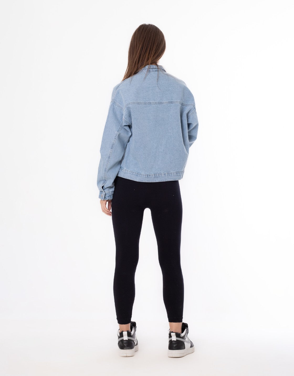 Jeans Jacket Pocket Embellished Drop Shoulder Light Quarry Color OJ-542V