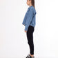 jeans Jacket Pocket Embellished Drop Shoulder Dark Blue OJ-542A
