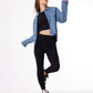 jeans Jacket Pocket Embellished Drop Shoulder Dark Blue OJ-542A
