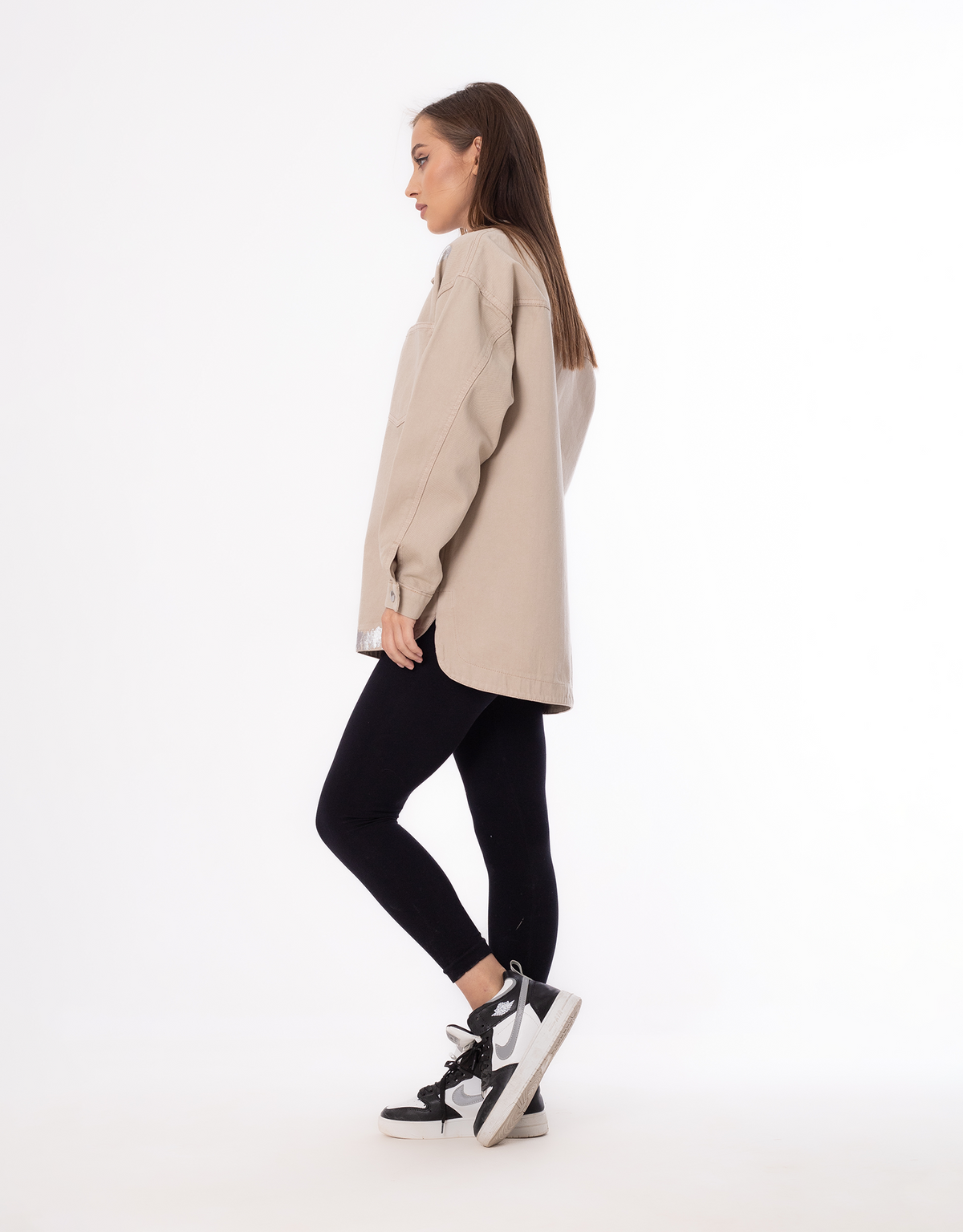 Gabardine Jacket Metallic Beige Color OJ-512/1CR
