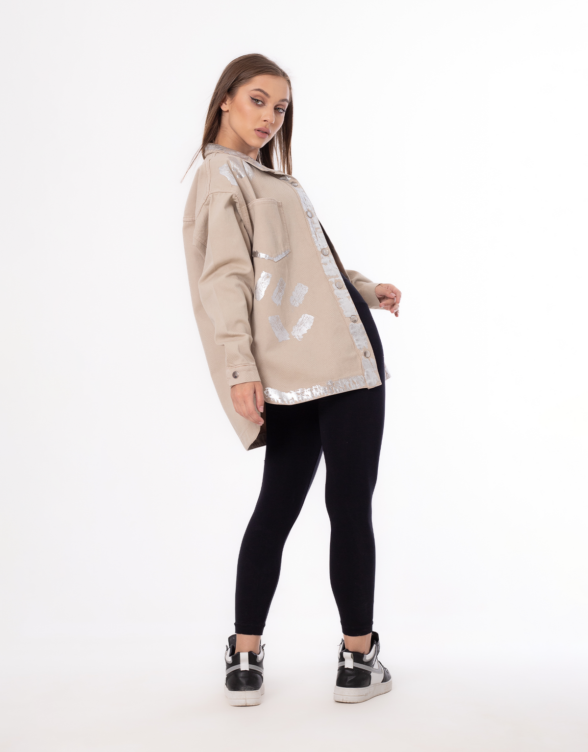 Gabardine Jacket Metallic Beige Color OJ-512/1CR