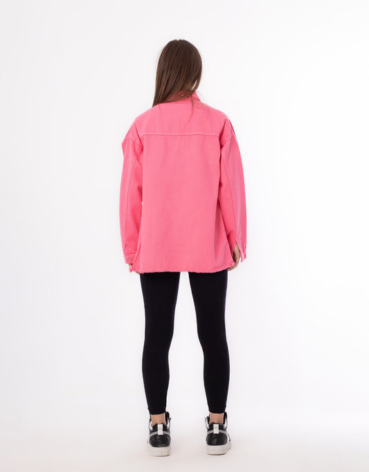 Gabardine Jacket Metallic Pink Color OJ-512/1F