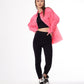 Gabardine Ripped Casual Jacket Pink Color OJ-540F