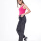 Straight Fringe Long Lines Jeans Pants Dark Grey Color OB-639BBL
