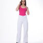 Strass Studded Jeans Pants White Color OBS-350W