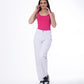 Strass Studded Jeans Pants White Color OBS-350W