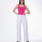 Strass Studded Jeans Pants White Color OBS-350W