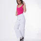 Strass Studded Jeans Pants White Color OBS-350W
