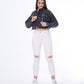 Cropped Jeans Jacket Light Grey Color OJ-537CBL