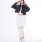 Cropped Jeans Jacket Dark Grey Color OJ-537BBL