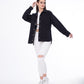 Gabardine Jacket With Pockets Front Buttons Black Color OJ-512BBL